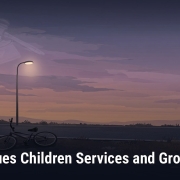 Fostoria News Child's bicycle under streetlamp at sunset, legal news headline.